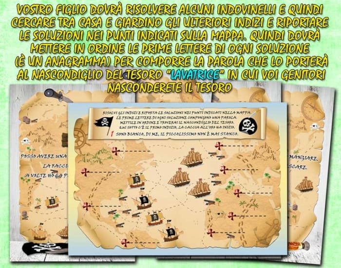 CACCIA AL TESORO CON MAPPA - SOLUZIONE "LA LAVATRICE" PER CASA E