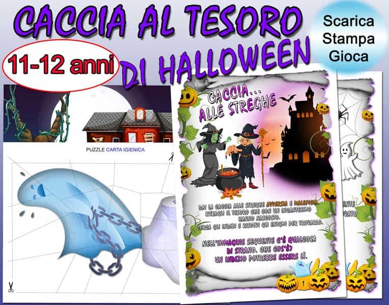 Mappa Del Tesoro Per Feste Di Halloween - Gioco Vintage Per Bambini Con Bandiere E Tenda - Foto 9