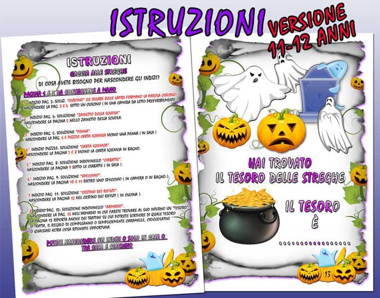 Mappa Del Tesoro Per Feste Di Halloween - Gioco Vintage Per Bambini Con Bandiere E Tenda - Foto 2