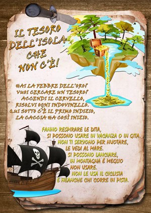 come iniziare la caccia al tesoro per bambini in giardino. il biglietto iniziale