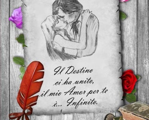 dediche romantiche brevi: il destino ci ha unito, il mio amore per te è infinito